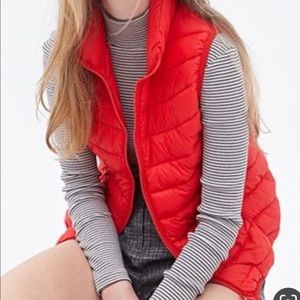 Forever 21 - Red Quilted Puffer vest